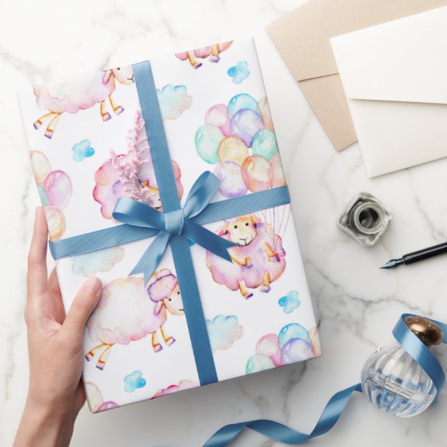 Papier Cadeau Lambeaux flottants Nuages dans les Pastels (Cadeaux)