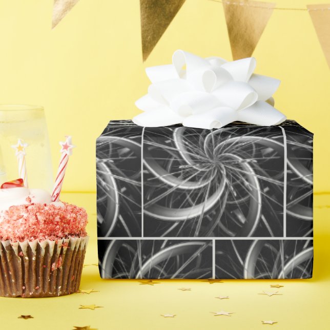 Papier Cadeau Lames de ventilateur en métal Abstraites et pointe (Fête d'anniversaire)