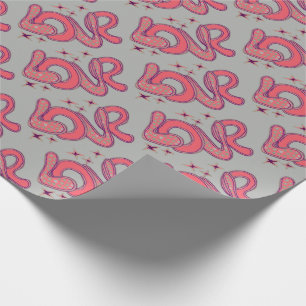 Papier Cadeau L'amour dans le style années 1960