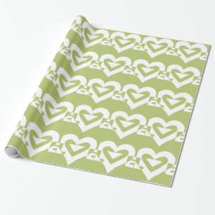 Papier Cadeau L'amour dans Sage Green