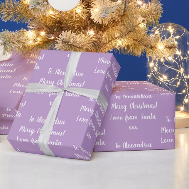 Papier Cadeau L'Amour De Noël De Père Noël Purple Lilac (Vacances)