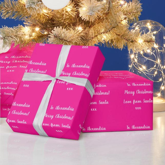 Papier Cadeau L'amour de Père Noël Hot Pink Noël (Vacances)
