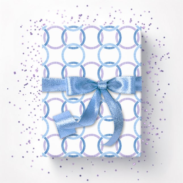 Papier Cadeau Lancer de cerceaux Cercles entrelacés bleu et viol (Créateur téléchargé)