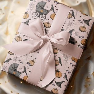 Papier Cadeau Landeau Rose Poussette Halloween