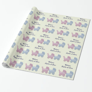 Papier Cadeau landième bébé garçon et fille