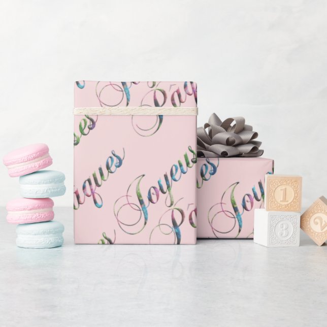 Papier Cadeau Langue Française Joyeuses Pâques (Baby Shower)