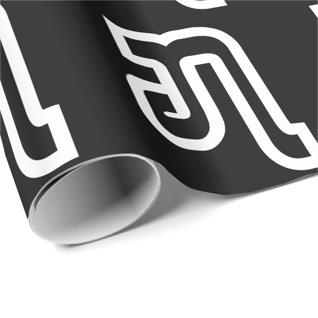 Papier Cadeau Lao / Laos Numéro Sept / 7 / ໗ (Jet/Chet) Laotien (Coin rond)