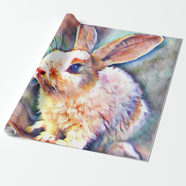 Papier Cadeau lapin aquarell (Déroulé)