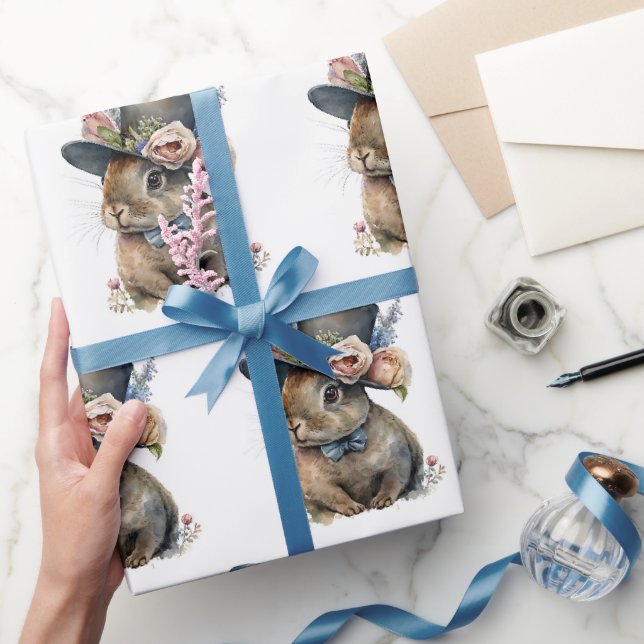 Papier Cadeau Lapin aquarelle adorable (Cadeaux)