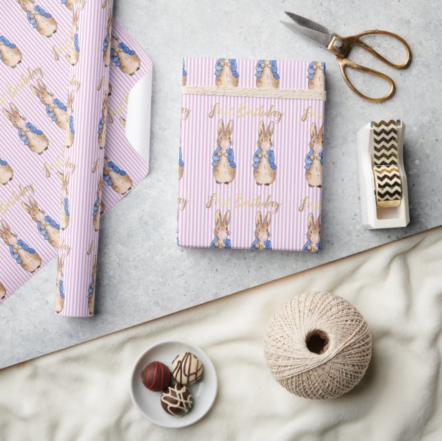 Papier Cadeau Lapin classique 1er anniversaire  (Artisanat)
