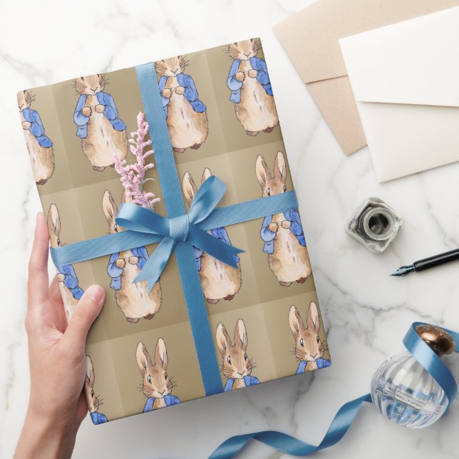 Papier Cadeau Lapin classique dans une veste bleue (Cadeaux)