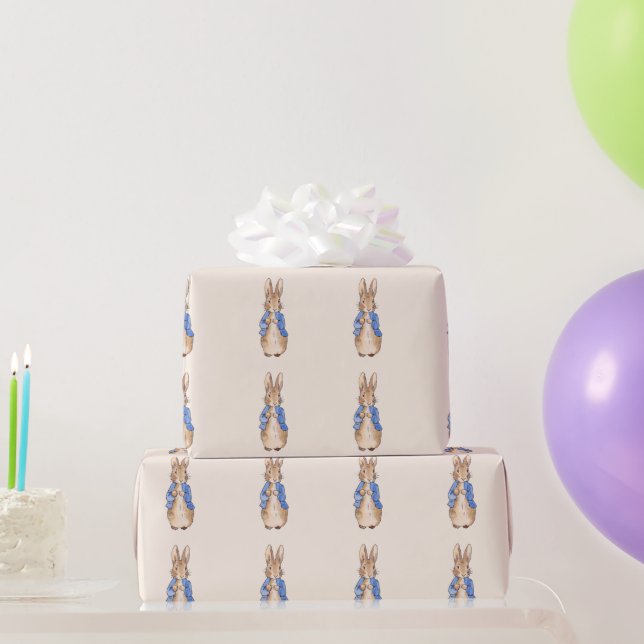Papier Cadeau Lapin classique en veste bleue (Cadeaux de fête)
