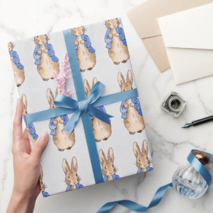 Papier Cadeau Lapin classique en veste bleue