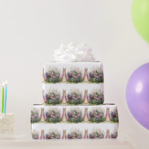 Papier Cadeau Lapin classique en veste bleue