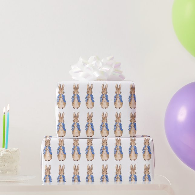 Papier Cadeau Lapin classique en veste bleue (Cadeaux de fête)