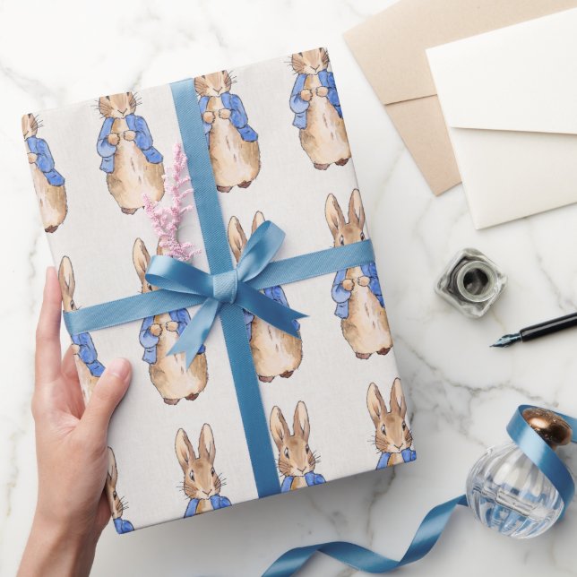 Papier Cadeau Lapin classique portant une veste bleue (Cadeaux)