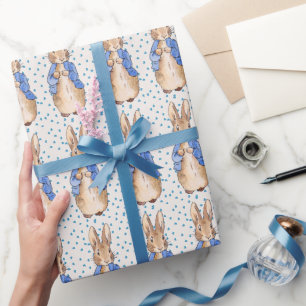 Papier Cadeau Lapin classique portant une veste bleue