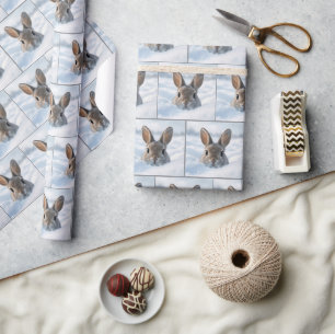 Papier Cadeau Lapin dans une congère profonde