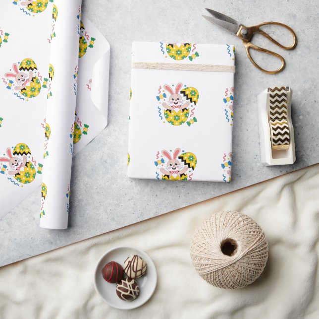 Papier Cadeau Lapin de fête de Pâques qui jaillit  (Artisanat)