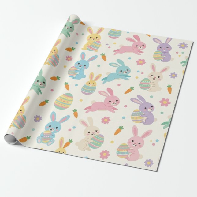 Papier Cadeau Lapin de Pâques (Déroulé)