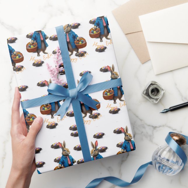 Papier Cadeau Lapin de Pâques  (Cadeaux)