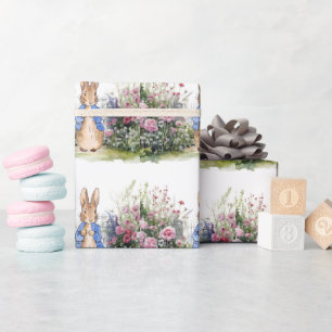 Papier Cadeau Lapin de Pâques classique en veste bleue
