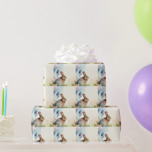 Papier Cadeau lapin de Pâques dans le jardin