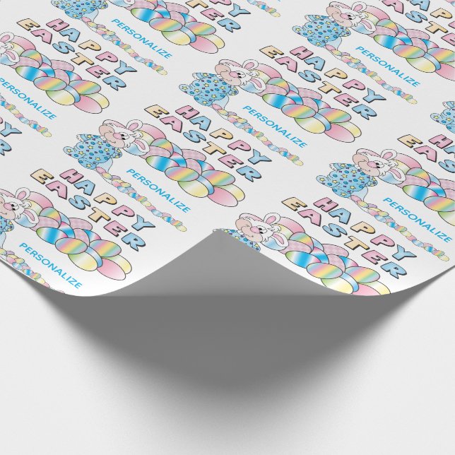 Papier Cadeau Lapin de Pâques et Œufs - (Coin)