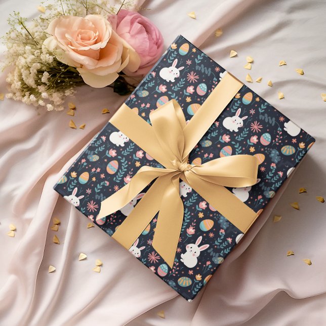 Papier Cadeau Lapin de Pâques Motif de Printemps (Créateur téléchargé)