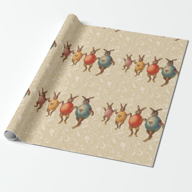 Papier Cadeau Lapin de Pâques Œufs Dansants (Déroulé)