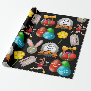 Papier Cadeau Lapin de Pâques officiel w/Name et emplacement