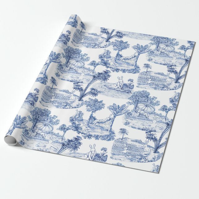 Papier Cadeau Lapin de Pâques Toile (Déroulé)