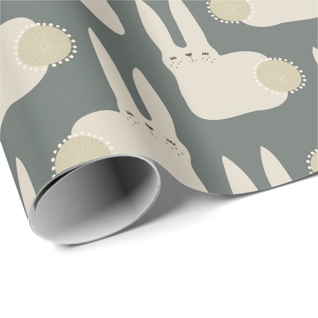 Papier Cadeau Lapin Fantaisiste (Coin rond)
