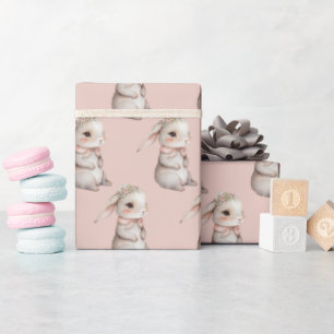 Papier Cadeau Lapin Fille Sur PInk