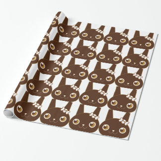 Papier Cadeau lapin mignon avec l'arc de crâne