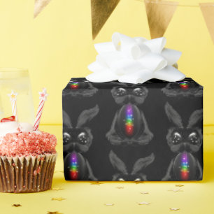 Papier Cadeau Lapin mignon avec Soul arc-en-ciel Chakra
