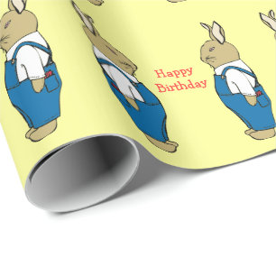 Papier Cadeau Lapin mignon dans anniversaire d'enfants de façon