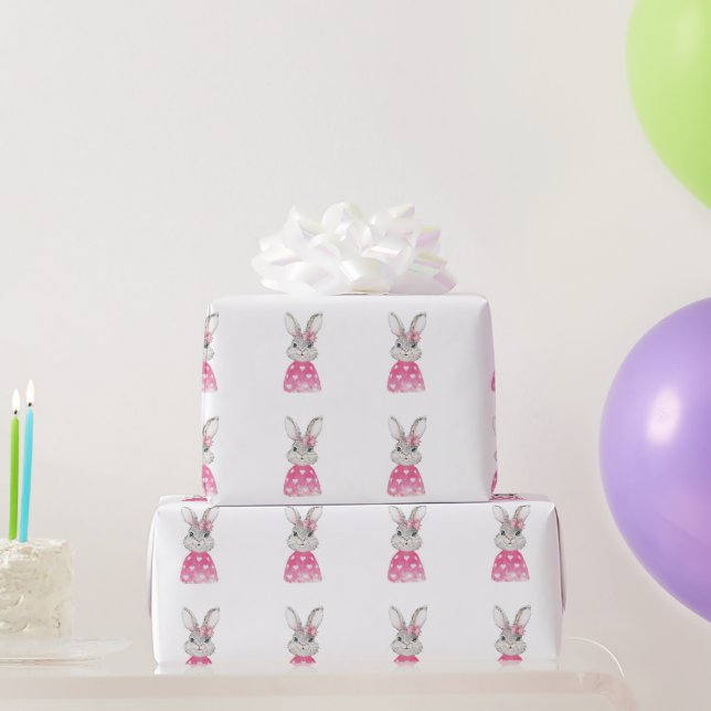 Papier Cadeau Lapin Préparé Pull Rose & Cœur (Cadeaux de fête)