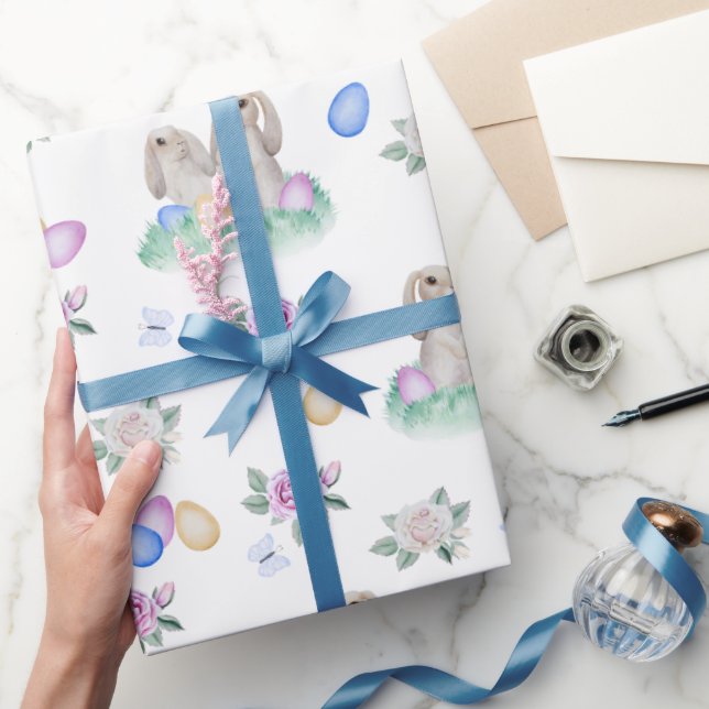 Papier Cadeau Lapins de Pâques et Œufs (Cadeaux)