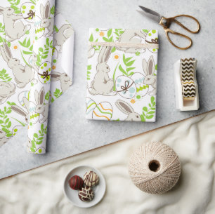 Papier Cadeau Lapins Et Œufs