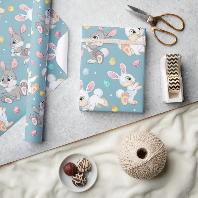 Papier Cadeau Lapins heureux  (Artisanat)