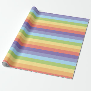 Papier Cadeau L'arc-en-ciel en pastel barre le gay pride