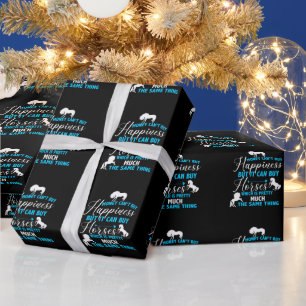 Papier Cadeau L'argent peut acheter des chevaux bleus   