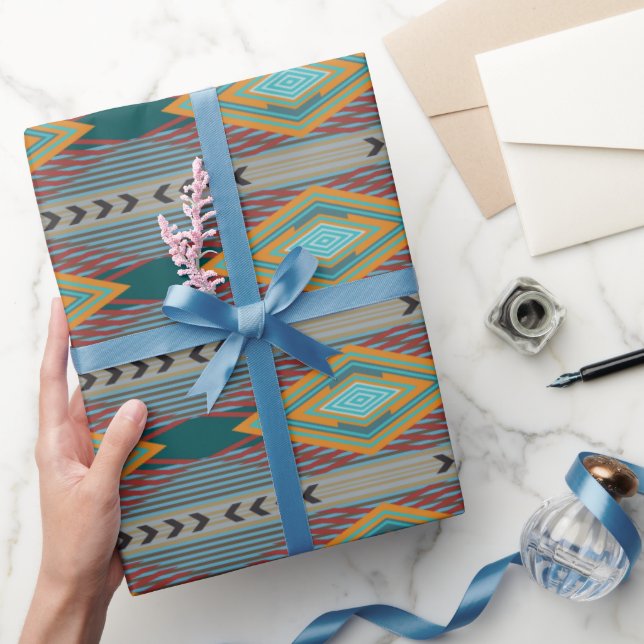 Papier Cadeau L'art à motifs et couleurs terreuses du sud-ouest  (Cadeaux)