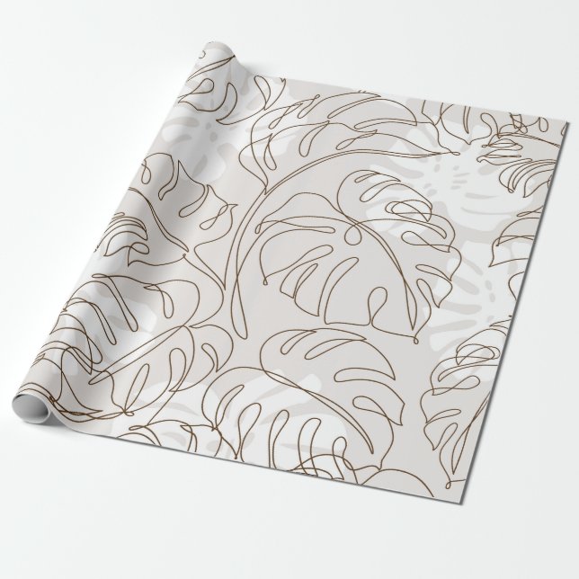 Papier Cadeau L'art botanique minimal sans couture motif. m trop (Déroulé)