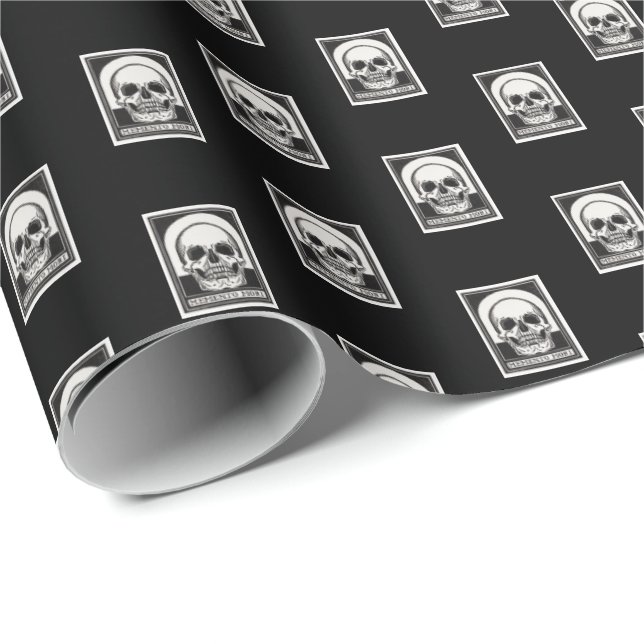 Papier Cadeau L'art crânien Memento Mori (Coin rond)