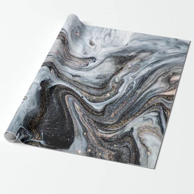 Papier Cadeau L'art de luxe à l'orientale. Tourbillon d'or, arti (Déroulé)