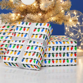Papier Cadeau L'art des guirlandes lumineuses colorées de Noël r