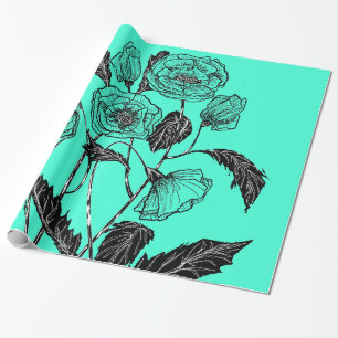 Papier Cadeau L'art du pavot - Choisissez votre couleur préfér