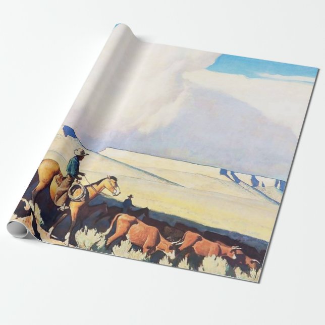 Papier Cadeau L'art occidental “Open Range” de Maynard Dixon (Déroulé)